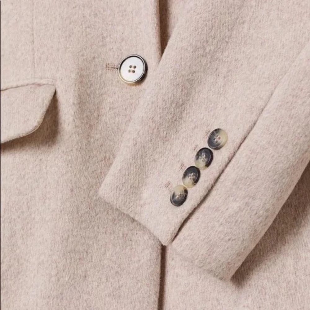 H&M Wool Blend Coat Dusty Pink Grey - Picture 2 of 14